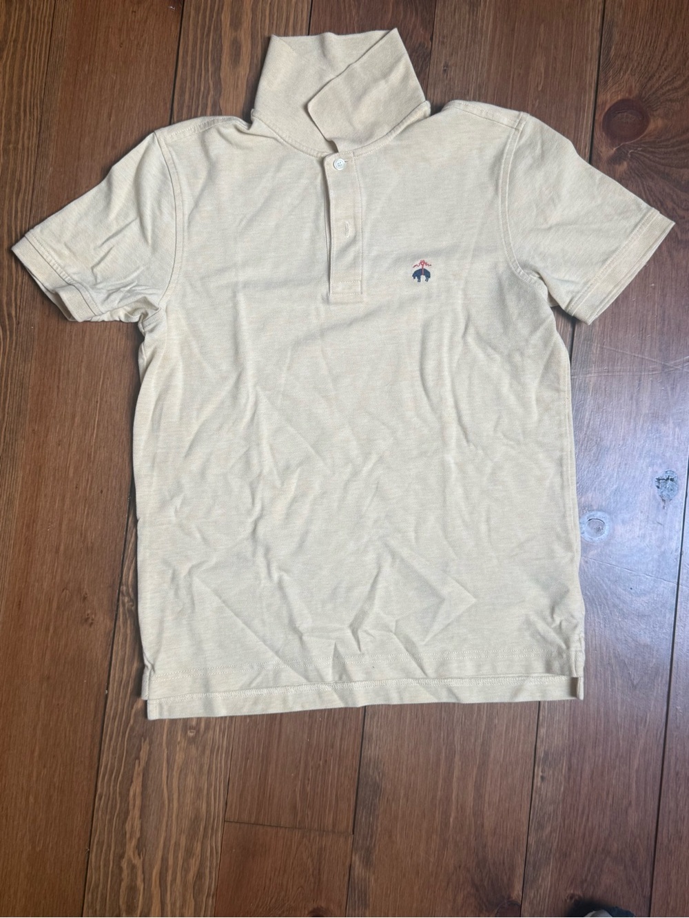 Brooks Brothers light yellow slim Short Sleeve Polo with Small Embroidered Logo